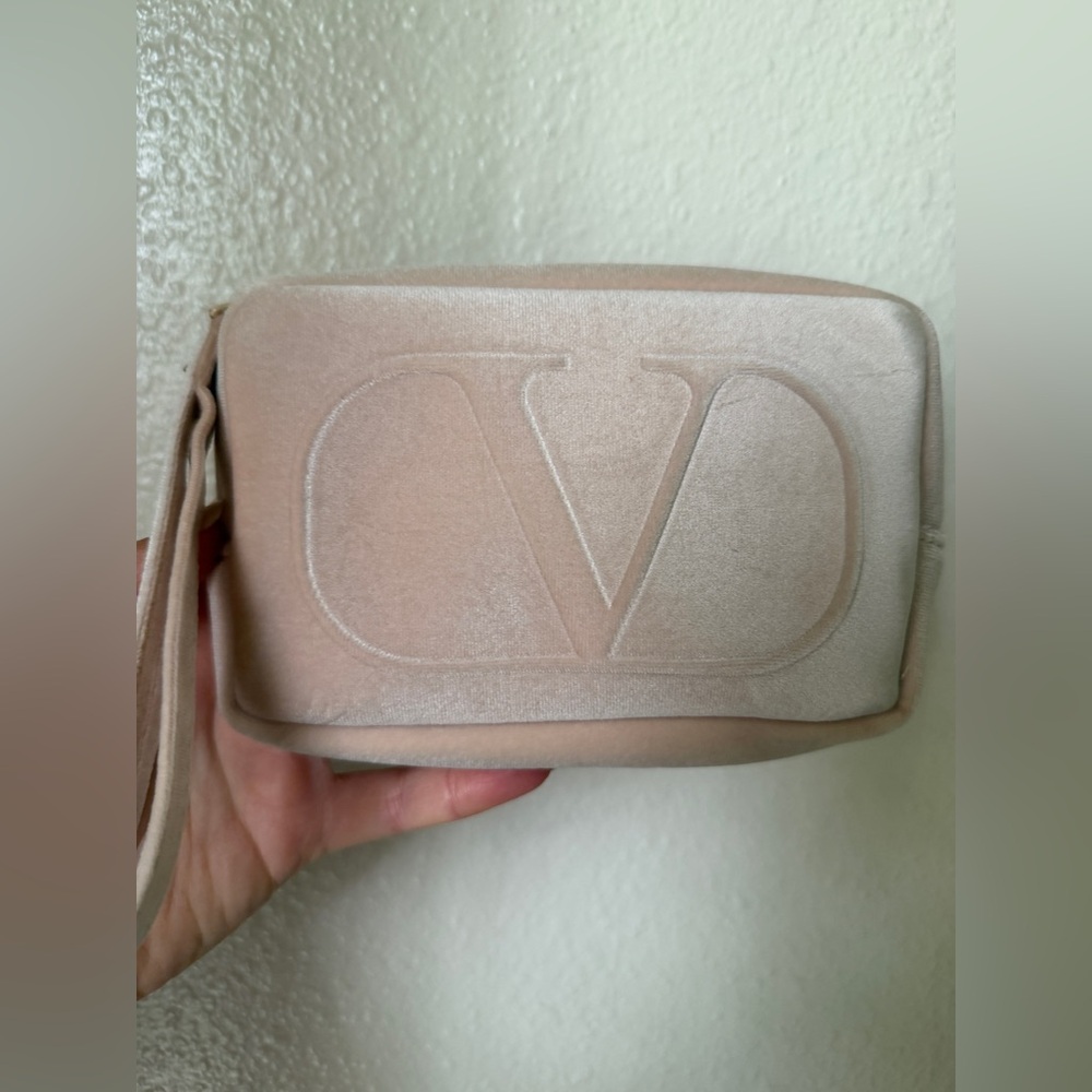 Valentino Taupe Cosmetic Case